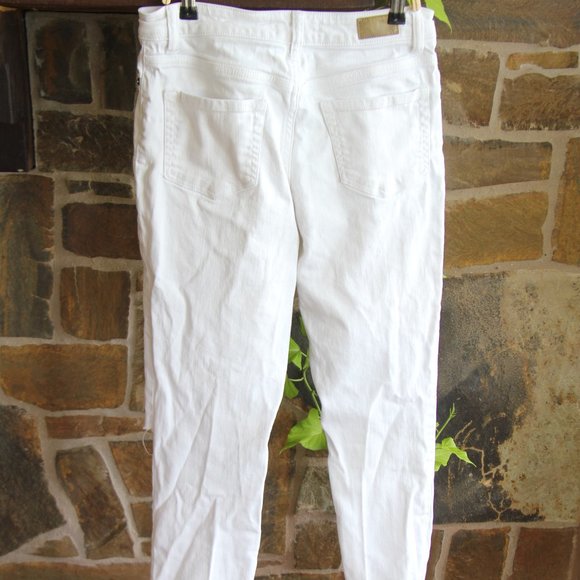 bp White High Waist Distressed Skinny Jeans SZ 7 - Picture 4 of 7